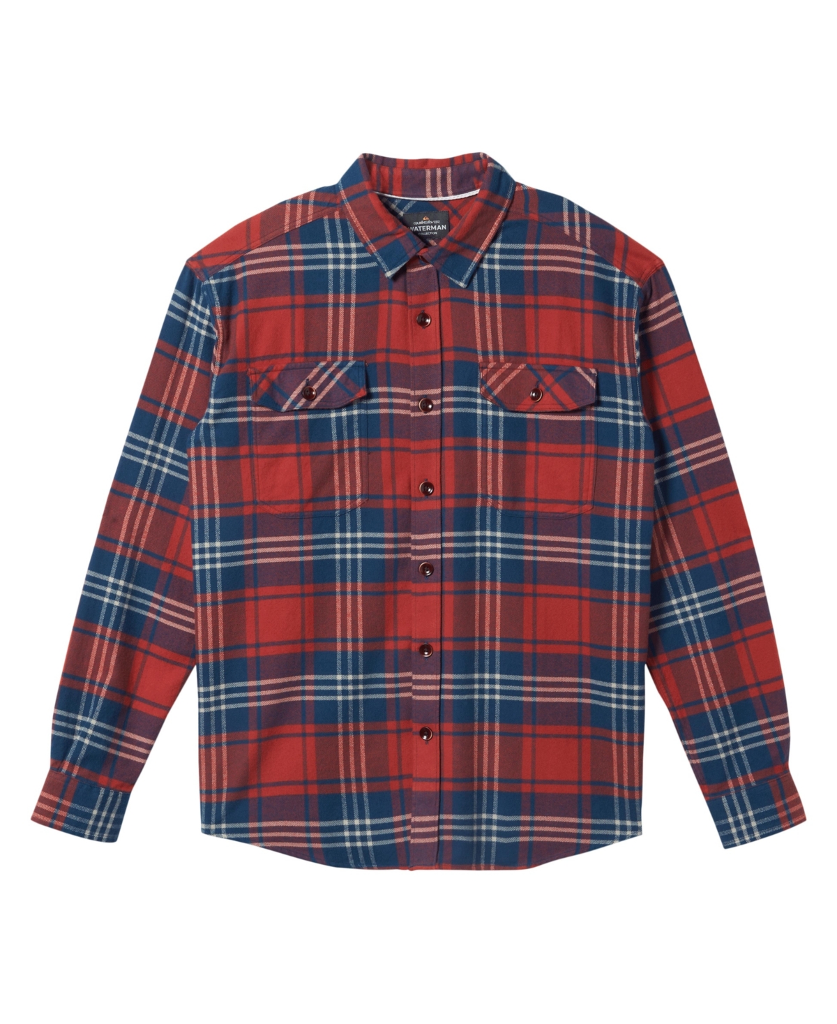 Quiksilver Waterman Men's Revolution Flannel Long Sleeve Shirt In Majolica Blue Print 4