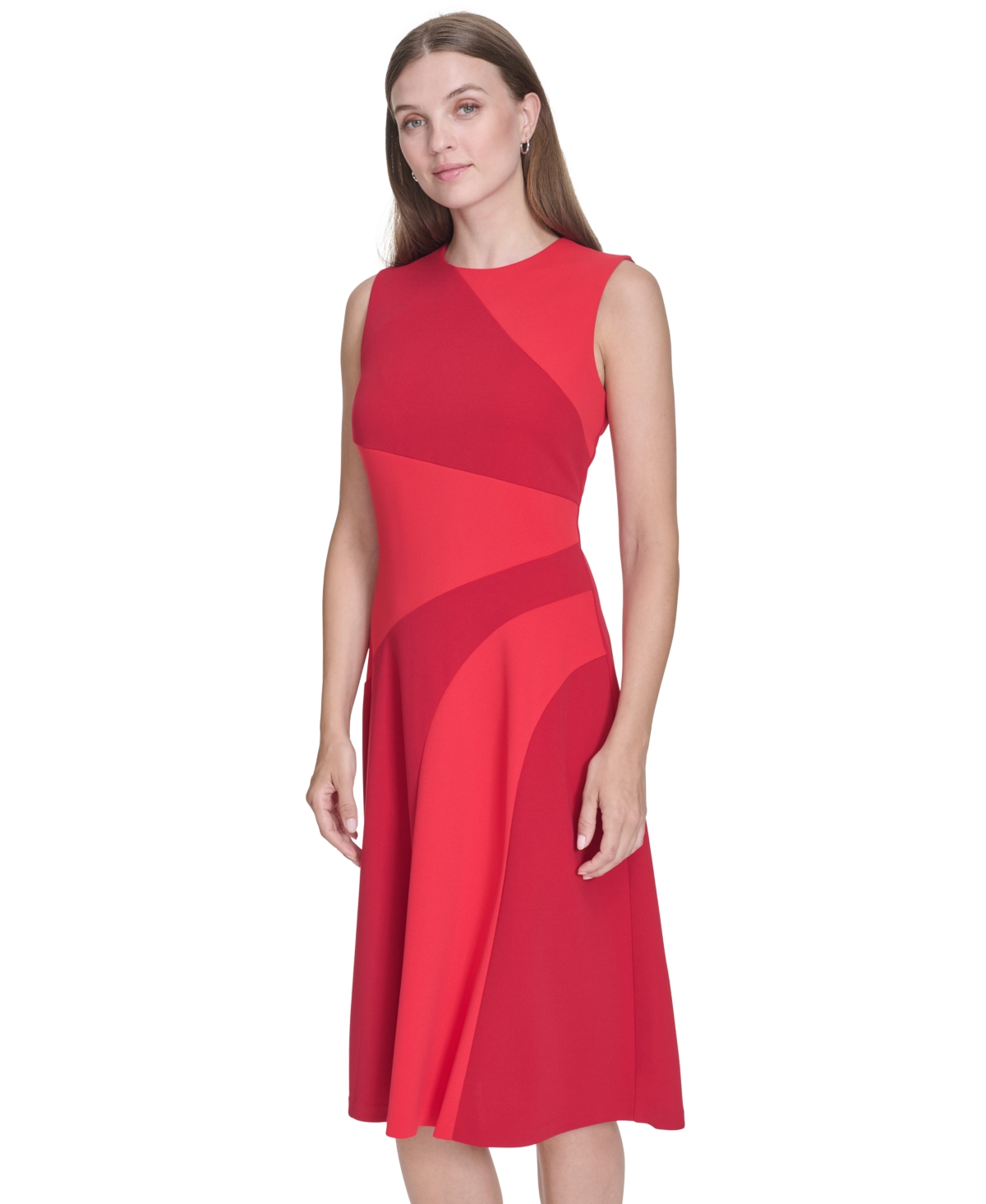 Halston Women's Colorblocked Fit & Flare Dress