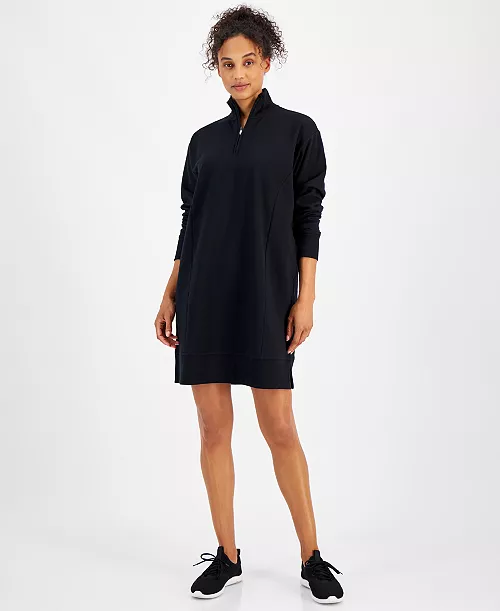women's fleece 1/4-zip dress, created for macy's