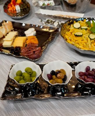 Gold-Silver Tone Coast 4 Piece Set Tray and Condiment Bowls