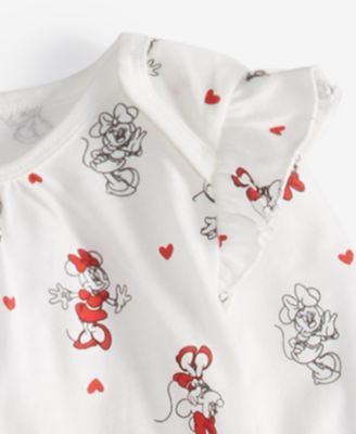 Baby Girls 3-Piece Minnie Mouse Faux-Fur Vest, Printed Bodysuit & Flared Pants Set