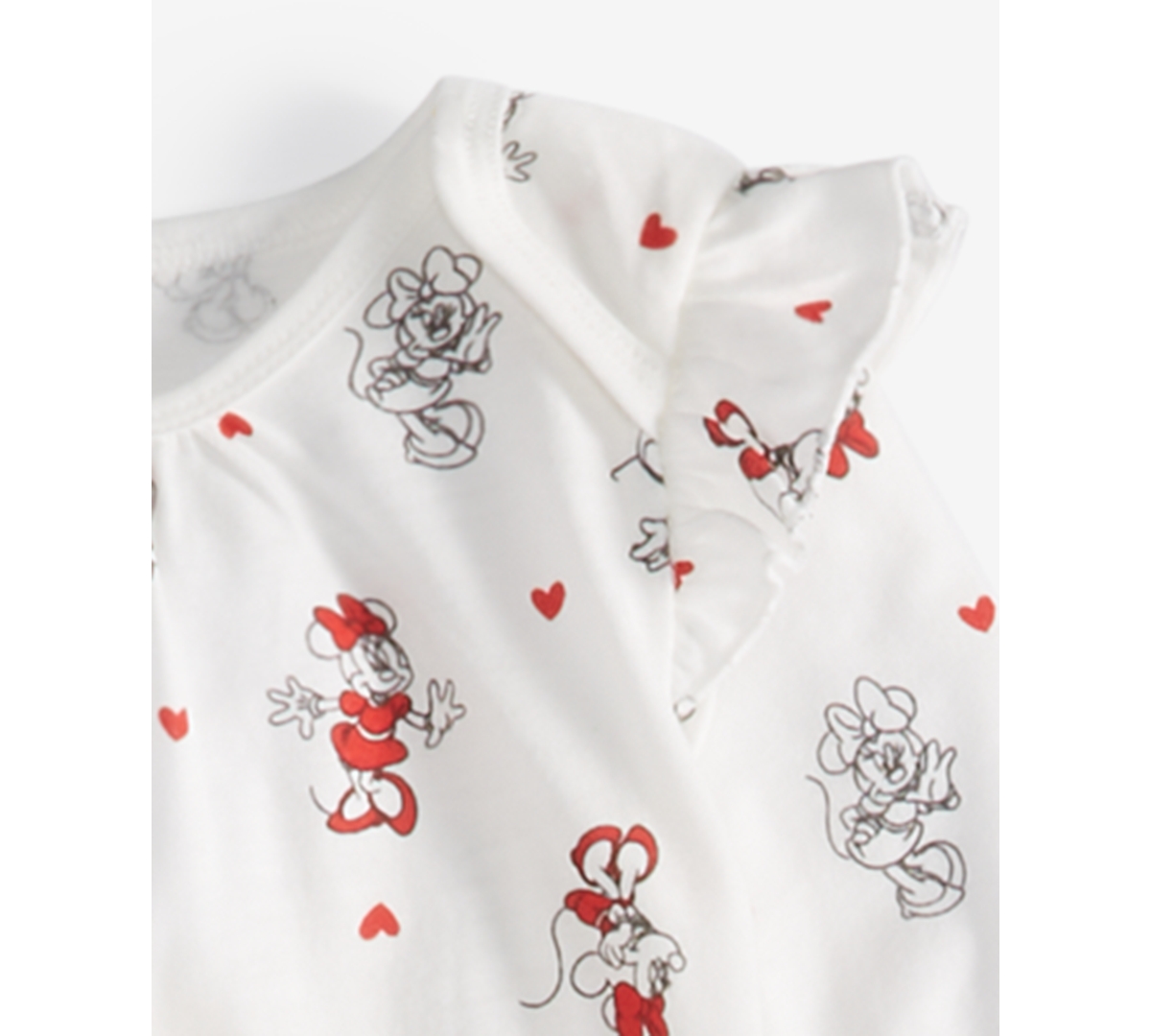 Disney Baby Girls Minnie Mouse Faux-fur Vest, Printed Bodysuit & Flared Pants, 3 Piece Set In Multi