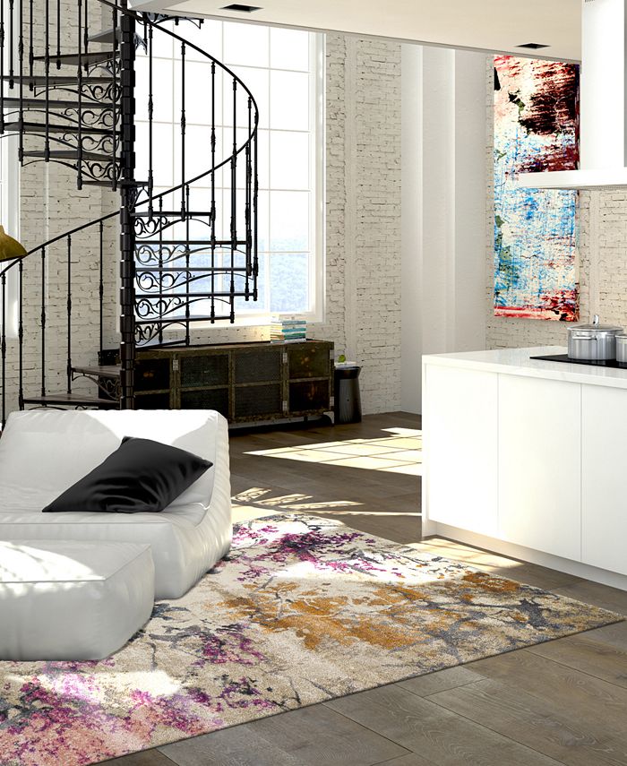 D Style CLOSEOUT! Dalyn Modern Abstracts Impressions Ivory 5'3" x 7'7