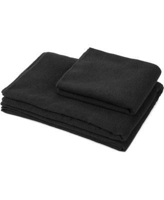 7 Piece Yoga Set with Mat, Stretch Strap & Knee Pad, Black