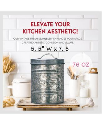 Rustic Kitchen Metal Coffee Canister