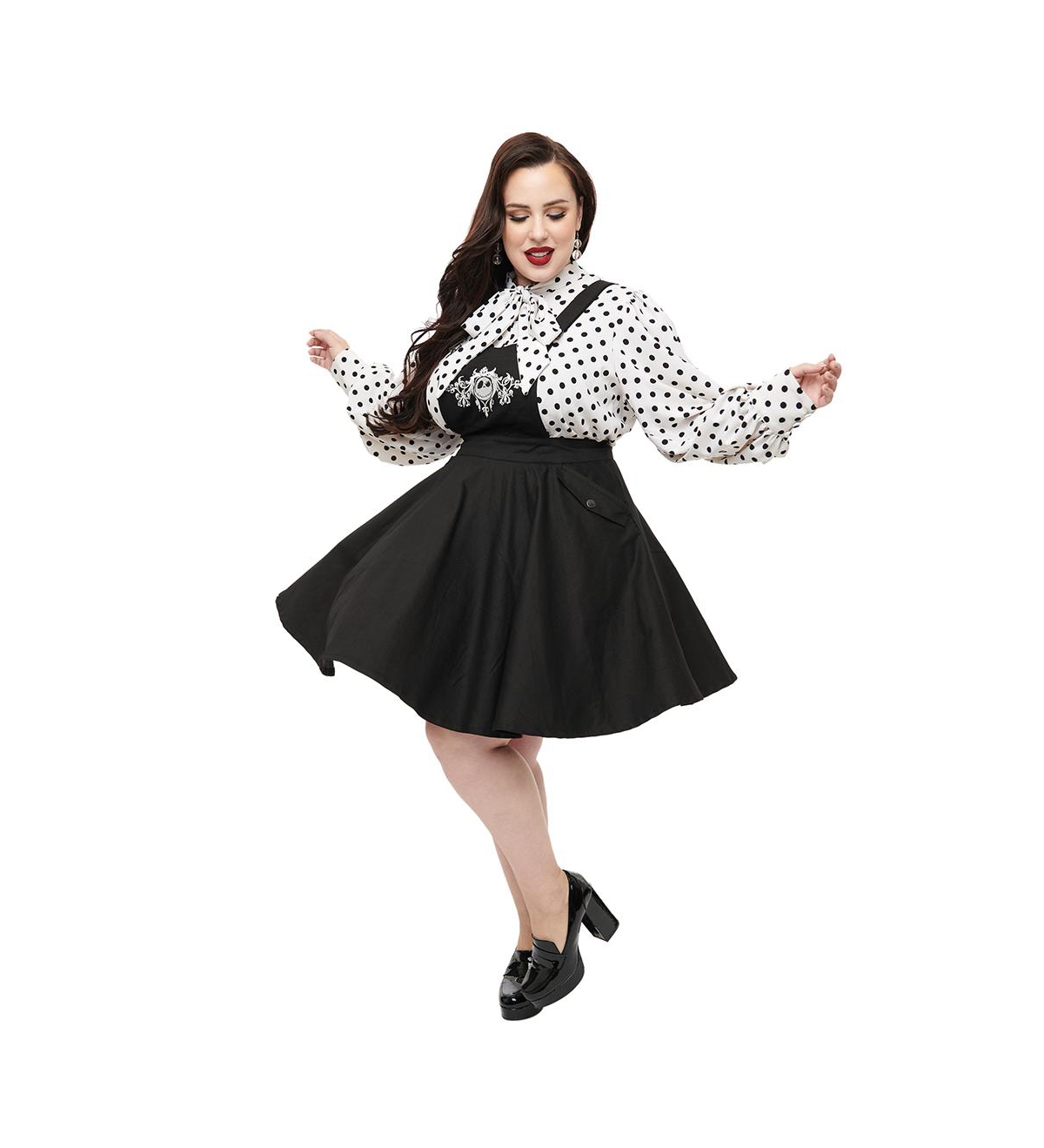 Unique Vintage Plus Size Brionne Pinafore Skirt