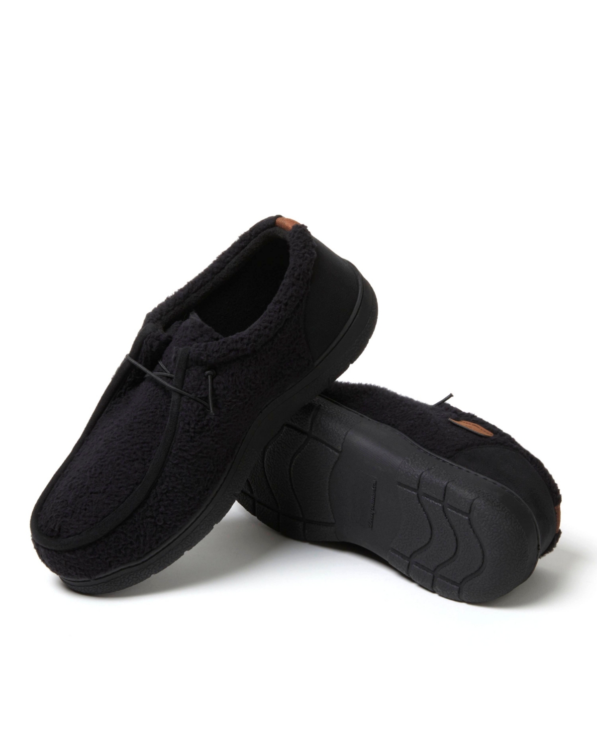 Dearfoams Men's Bennett Closed Back Chukka House Shoe Slipper -black