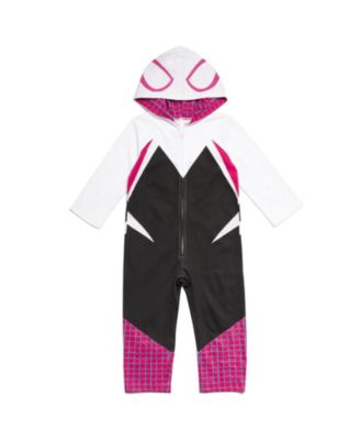 Little Girls Marvel ( 6 , 7-8 ) Gwen Ghost Spider Zip Up Cosplay Coverall