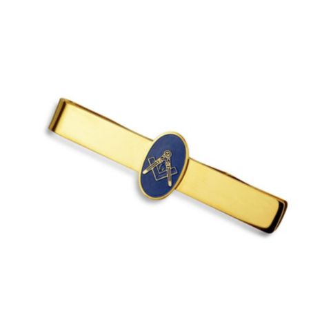 Зажим для галстука Bling Jewelry с масонской символикой, золотистый, нержавеющая сталь, цвет: Золотой