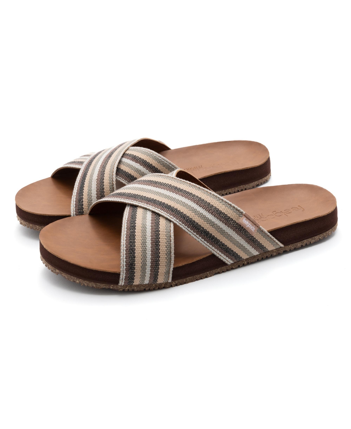 Women's Zensole Cascades Faux Leather Double Strap Slide Sandals - Sandbar