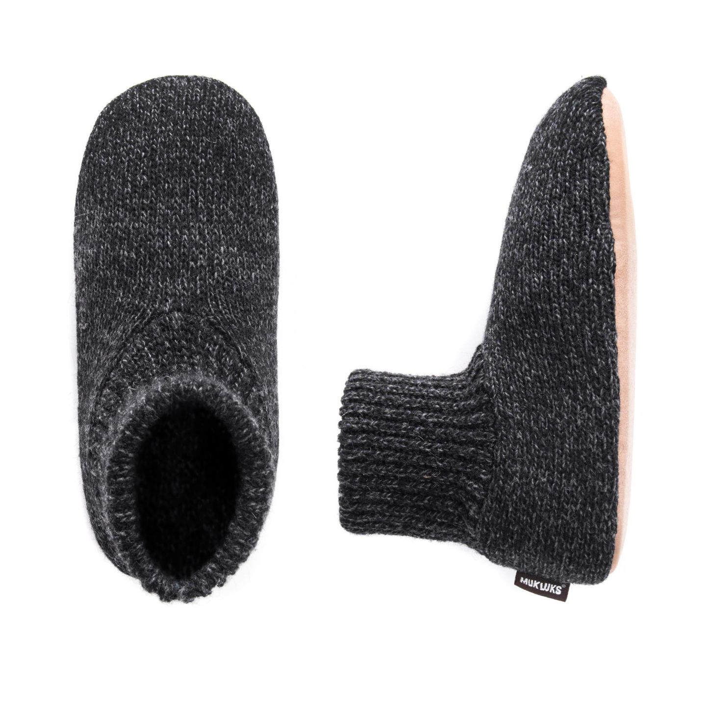 Мужские тапочки MUK LUKS Morty Ragg Wool Slippers, цвет: Чёрный — фото 8