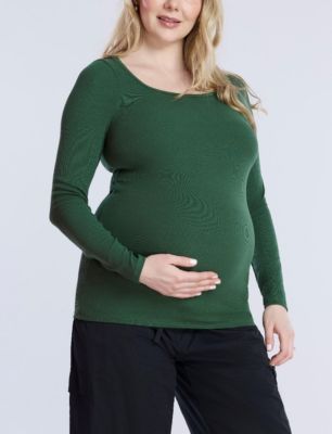 Maternity Square Neck Rib Knit Long Sleeve Tee - Motherhood