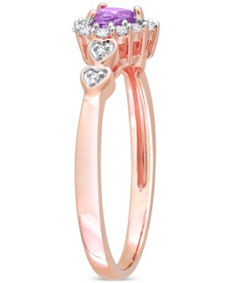 Lab-Grown Blue Sapphire (1/4 ct. t.w.), Lab-Grown White Sapphire (1/8 ct. t.w.), & Diamond Accent Heart Ring in Sterling Silver