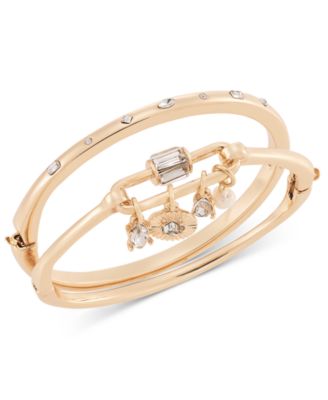 On 34th - 2-Pc. Set Freshwater Pearl Charm Bangle Bracelets