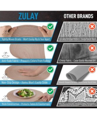 Braided Round Place Mats & Anti-Skid Placemat for Dining - Set of 6