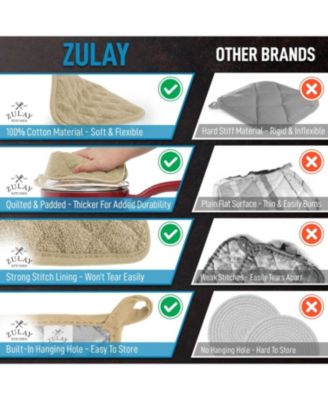 Cotton Pot Holder 7x7 Inch Heat Resistant Quilted Terry Cloth (1 Pack)