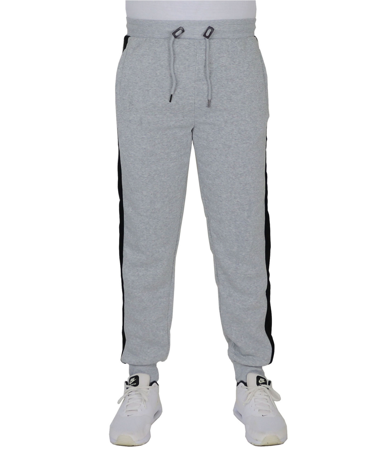 Men's Modern Fit Fleece-Lined Jogger Sweatpants - Heather Grey/Black