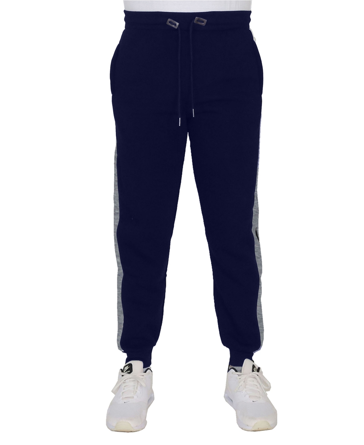 Galaxy By Harvic Men's Modern Fit Fleece-lined Jogger Sweatpants In Navy,heather Grey