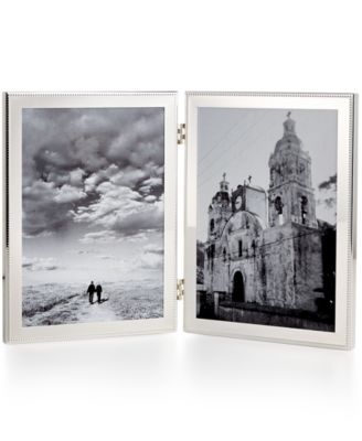 Martha Stewart Collection - Steel Silver-Tone Bead Bi-Fold Frame, Only at Macy's