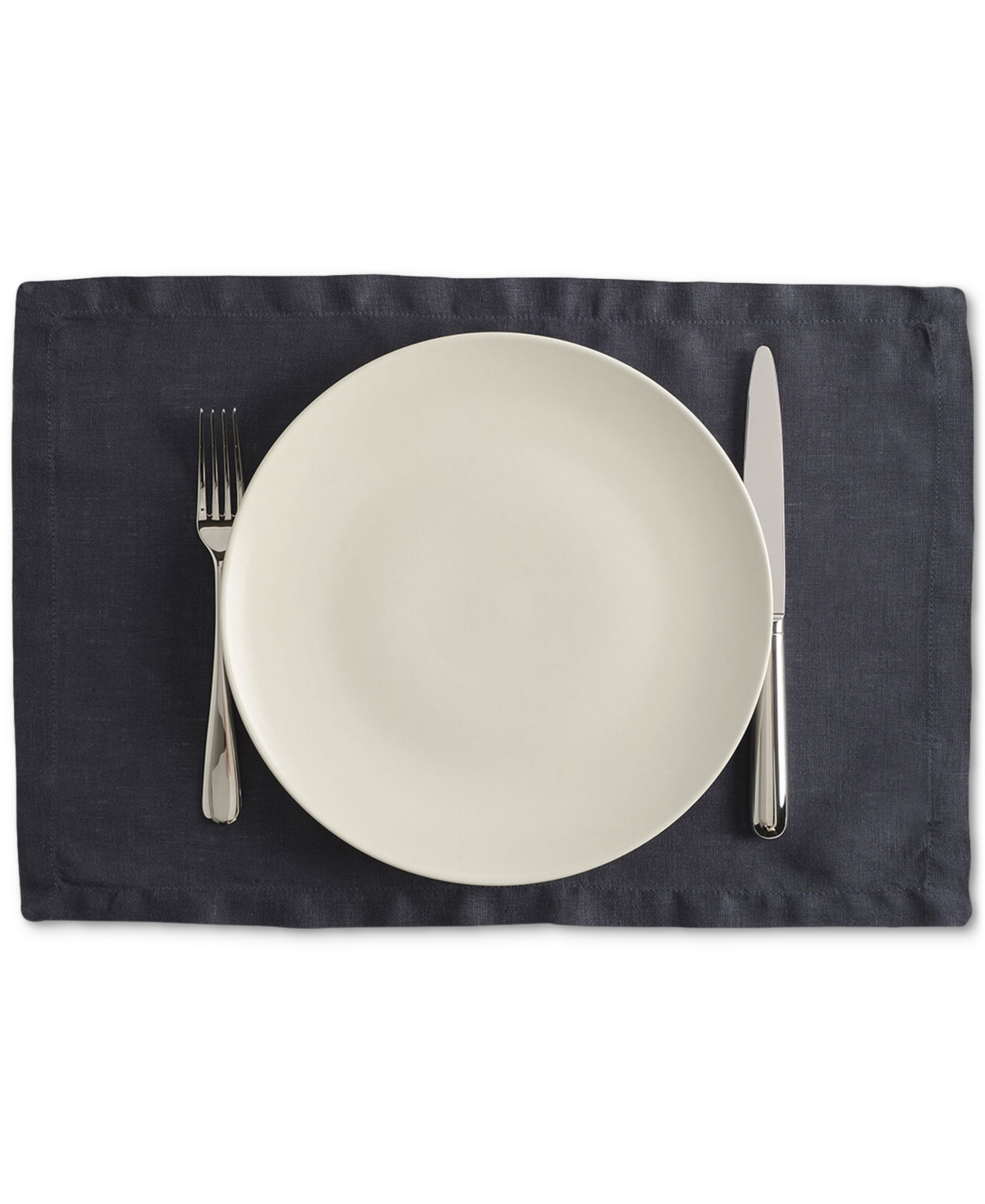 Year & Day Linen Solid-color Placemat, Set Of 4 In Midnight
