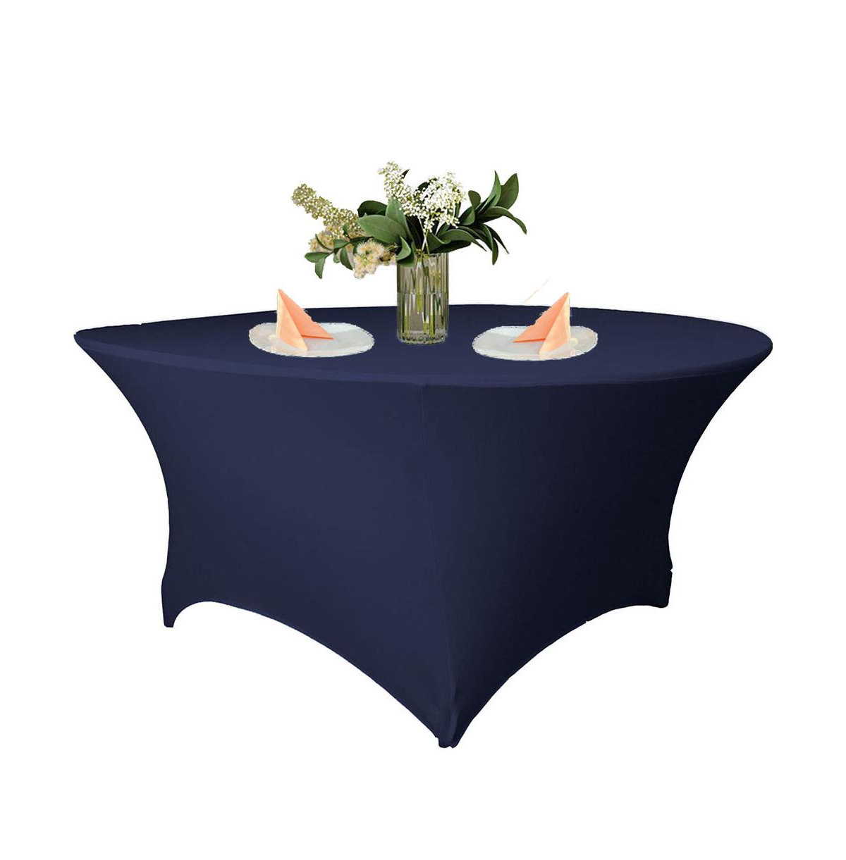 Slickblue 60-Inch Round Spandex Tablecloth Stretch Fit, Wrinkle-Resistant, Perfect for 30-Inch High Tables