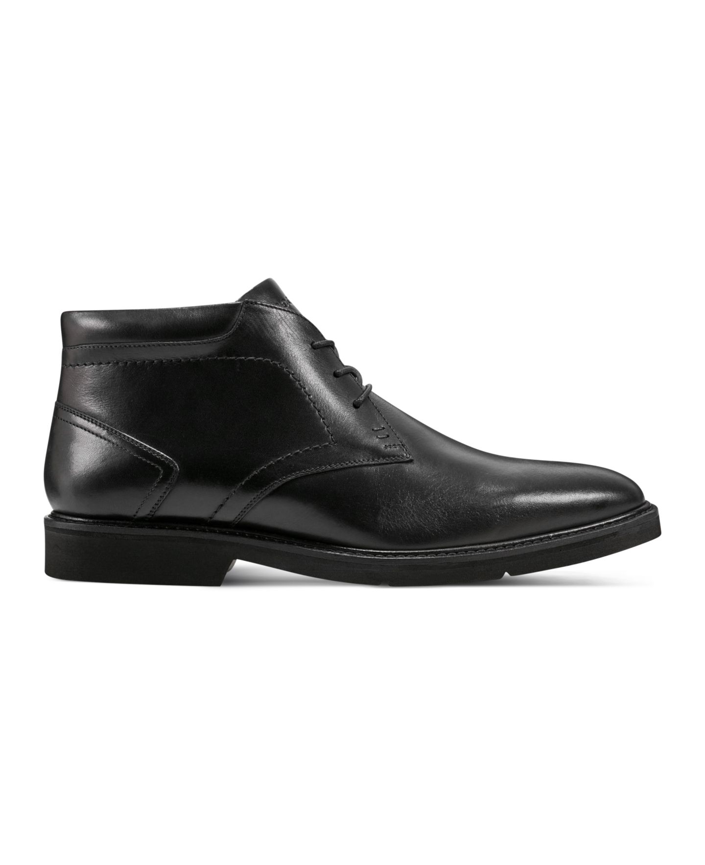 Мужские ботинки Rockport Flynn Lace-Up Almond Toe Casual, цвет: Чёрный кожаный — фото 2