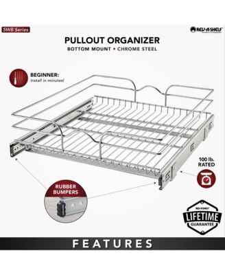 Kitchen Cabinet Pullout Shelf Organizer, 24 x 22 In, 5WB1-2422CR-1