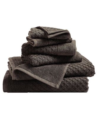 Quick-Drying Cotton Diamond Waffle Textured 6-Piece Bath Towel Set 54x27x0.5 inches,26x16 inches