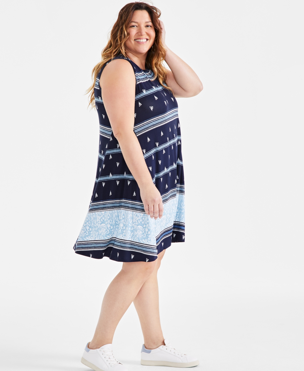 Style & Co Plus Size Sleeveless Printed Tank Dress, Created for Macy's