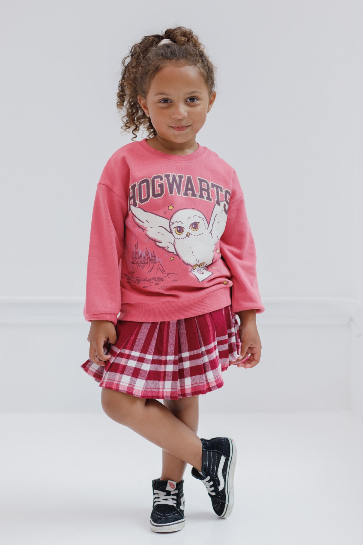 Harry Potter Girls Hedwig Fleece Sweatshirt and Pleated Skirt to (4 - 14-16) -/ maroon