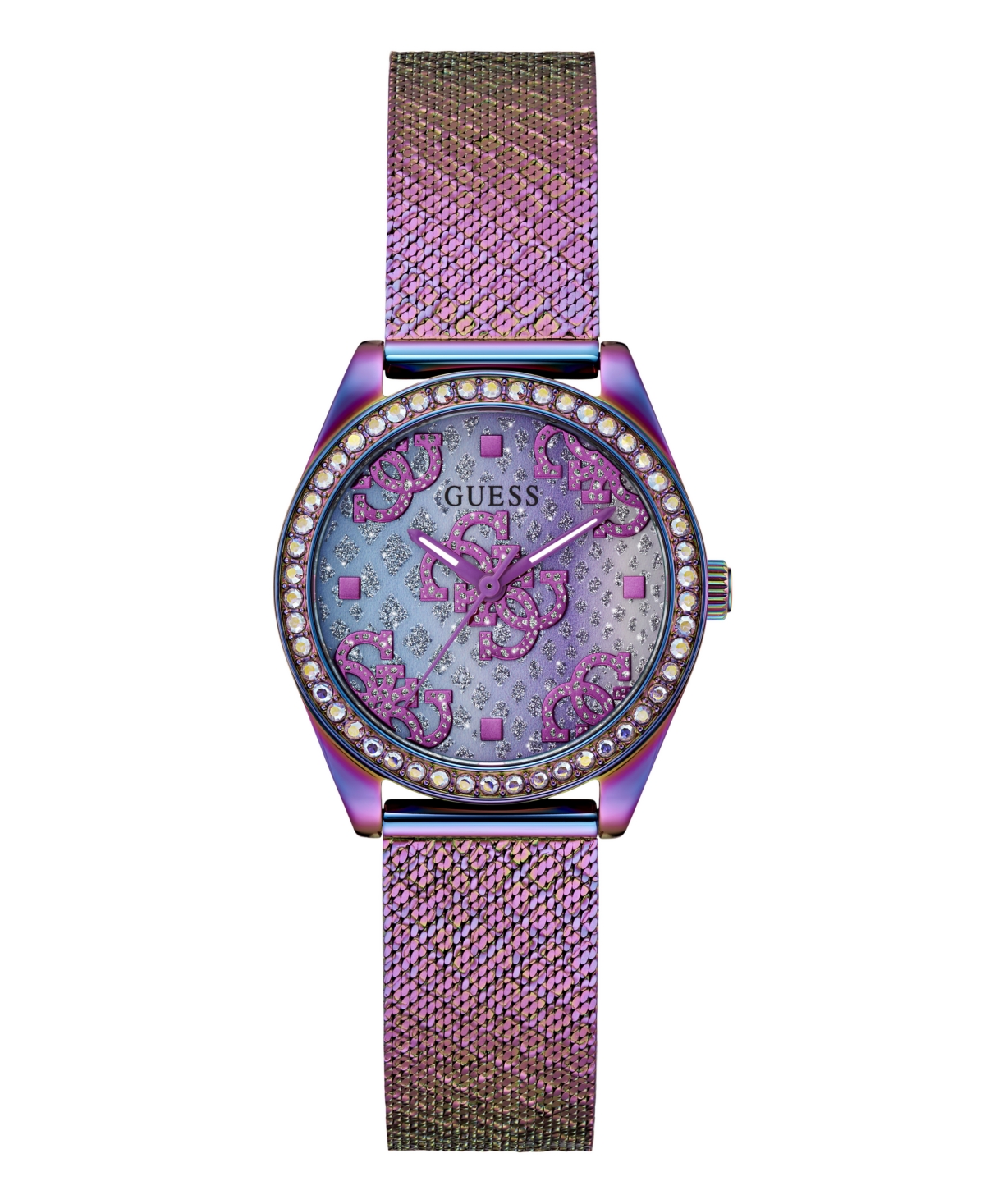 Guess Women's Analog Iridescent Mesh Watch 32mm In Iridescent