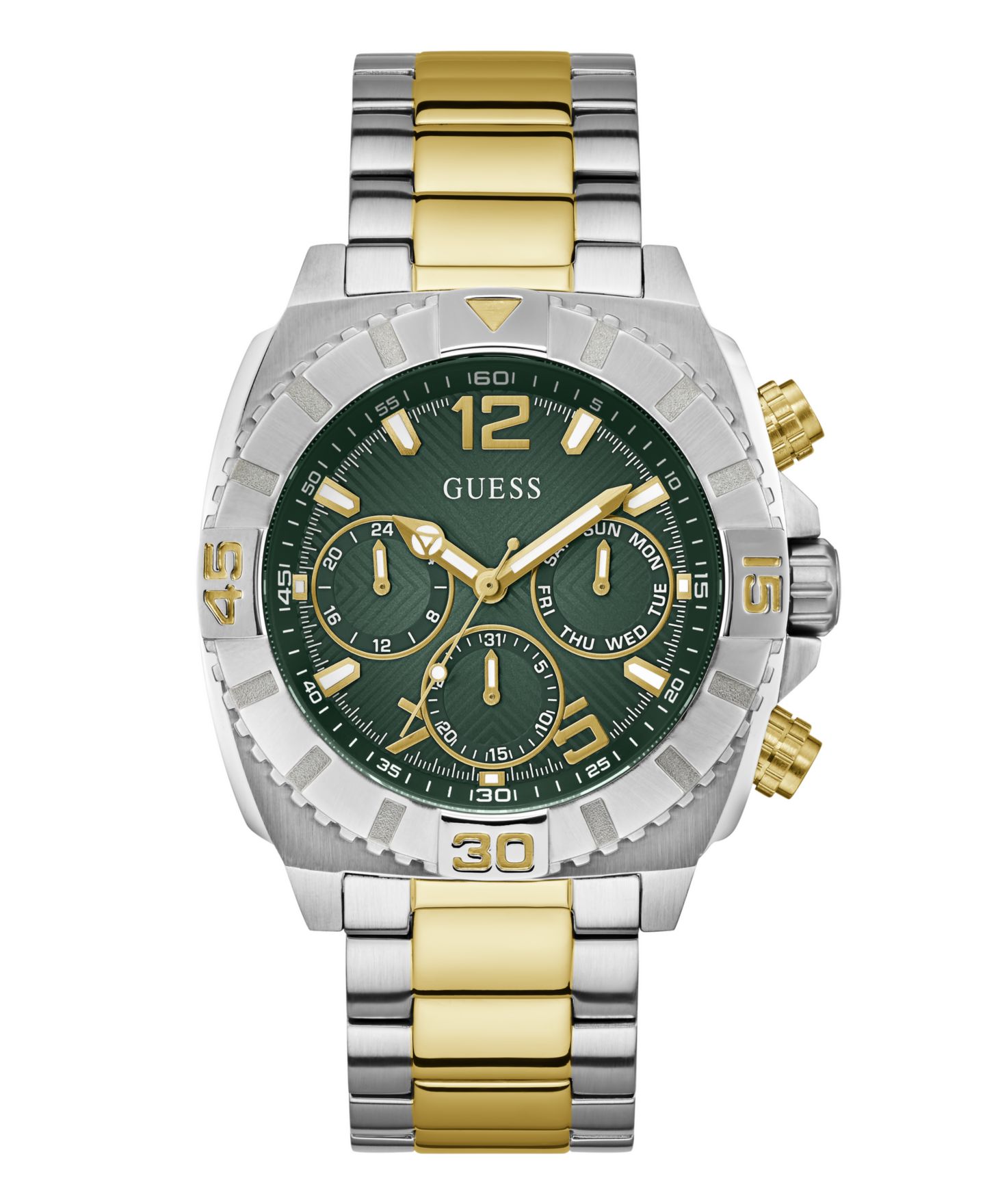 Мужские часы GUESS Multi-Function Two-Tone Stainless-Steel Watch 44mm — фото 1