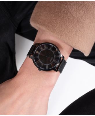 Men's Analog Black Mesh Watch 40mm