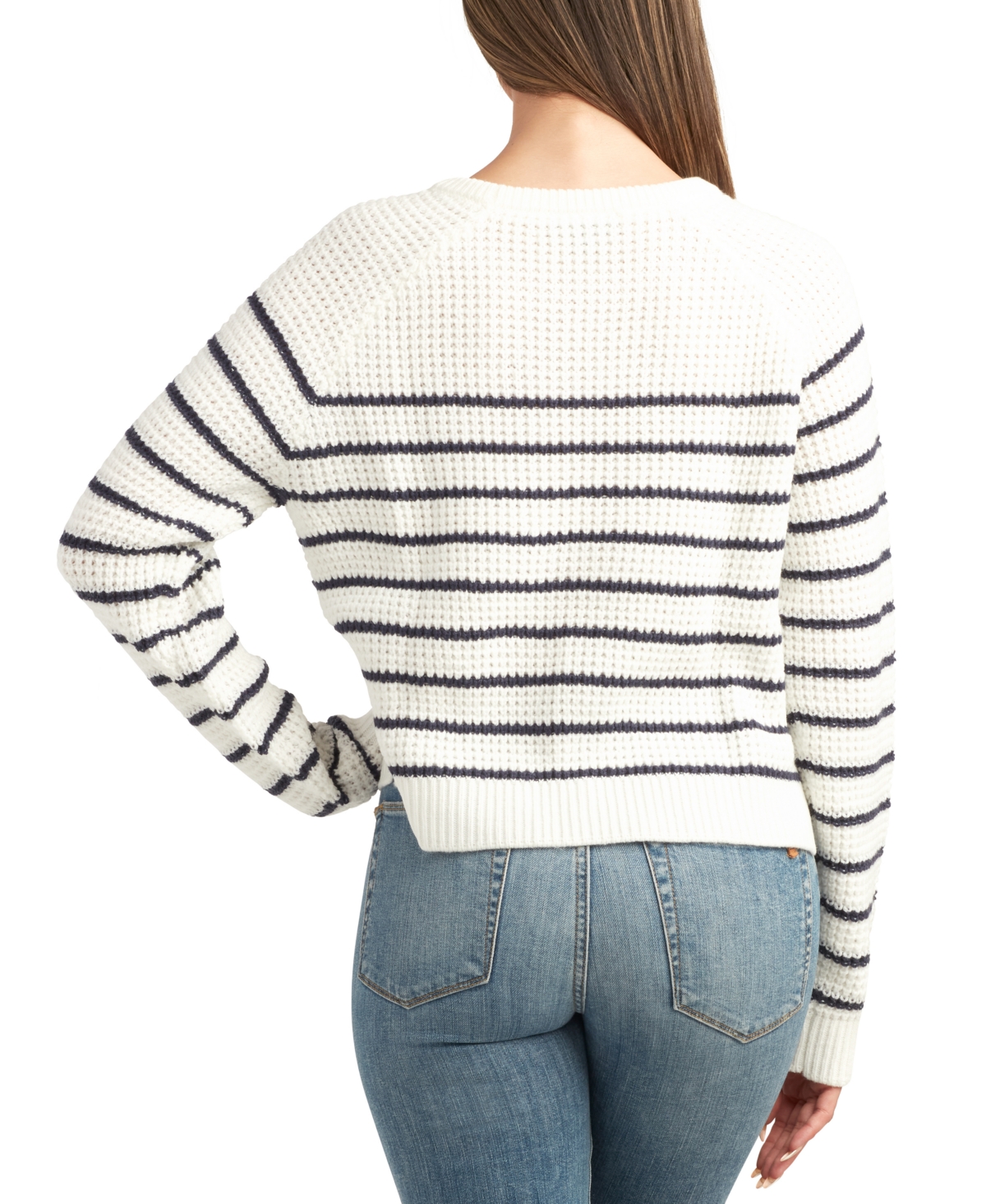 Bcx Juniors' Striped Waffle-Knit Long-Sleeve Pullover Sweater - Color 2