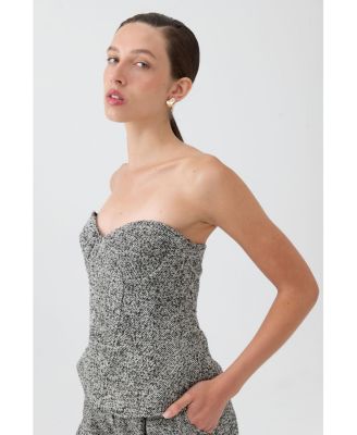 Women's Strapless Sweetheart Neck Top