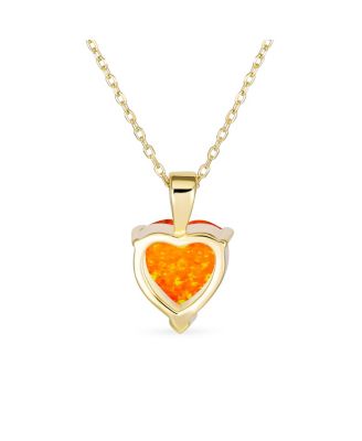 Romantic Necklace Opal Heart Pendant Rose Gold Plated Sterling Silver