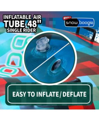 Inflatable Snow Tube, 48" Single/Double Rider Heavy Duty Air Tube, Hard Bottom Snow Sled with Handles
