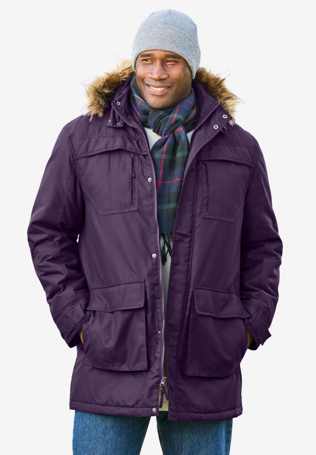 Men's Big & Tall Arctic Snorkel Parka - Black