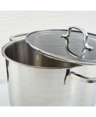 DiNA Helix Recycled 18/10 Stainless Steel 8" Stockpot 3.2qt., Glass Lid