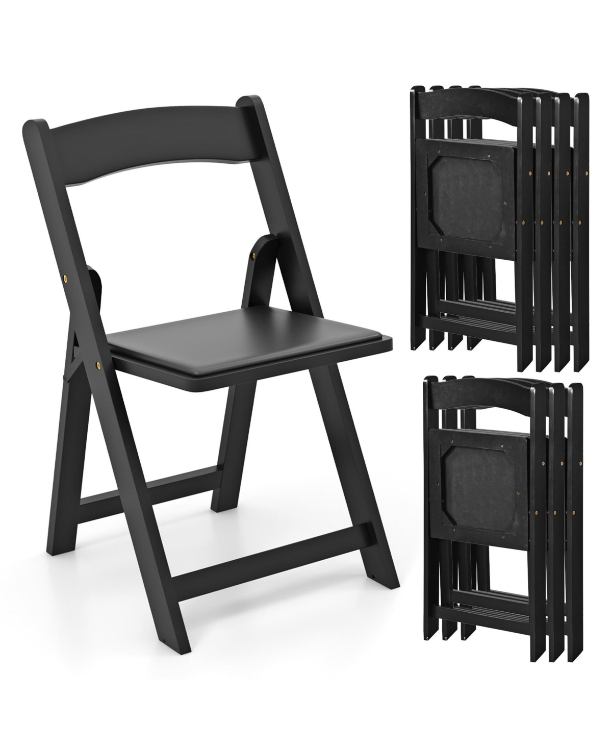 Gymax Set of 8 Dining Chairs w/ Rubber Wood Legs & Padded Seat for Home Office Events White