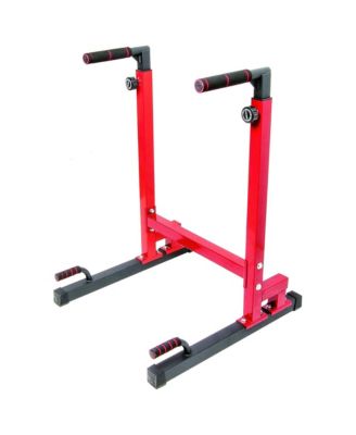 BalanceFrom Multi-Function Home Gym Exercise Dip Stand, 500lb Capacity, Red