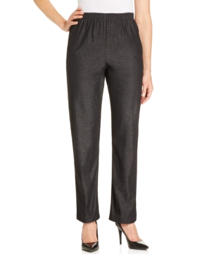 image of Alfred Dunner Classics Denim Pull-On Straight-Leg Pants