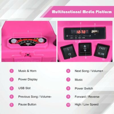 12V Kids 4-Wheeler ATV Quad Ride On Car w/ LED Lights Music USB