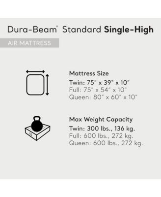 64101E Dura-Beam Standard Series Single Height Inflatable Airbed, Twin