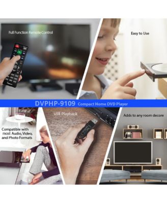 Compact Home DVD Player with USB Playback, Black