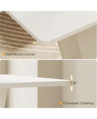 Modern Dining Table for 4-6, 55-Inch Rectangular Kitchen Table with U-Shaped Base, Wood Dinner Table