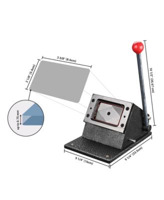 2-1/8" x 3-3/8" Die Cutter Manual ID Card Scrapbooking Paper Trimmer Heavy Duty Punch