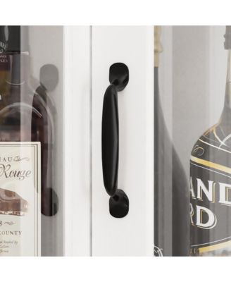 5-Shelf White Wood Corner Standard Bookcase with Adjustable Shelves