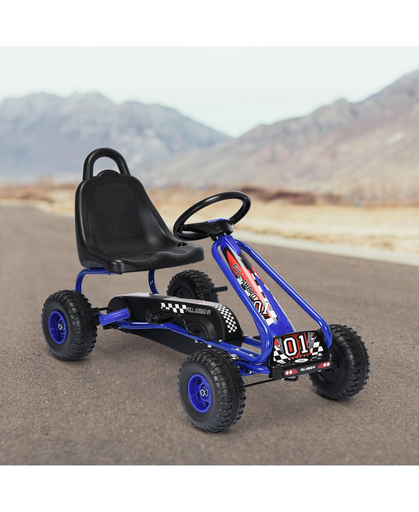 Детская игрушка Gymax Pedal-Powered Adjustable-Seat Pedal Go Kart, 66 Lb Capacity, Ages 3-6, цвет: Чёрный, вариант 1 — фото 7