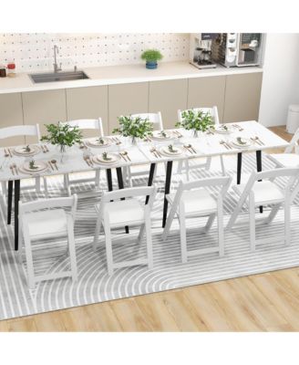 Set of 16 Dining Chairs w/ Rubber Wood Legs & Padded Seat for Home Office Events White